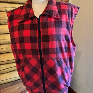 Lined sleeveless check jacket ♦️Vintage ♦️Large